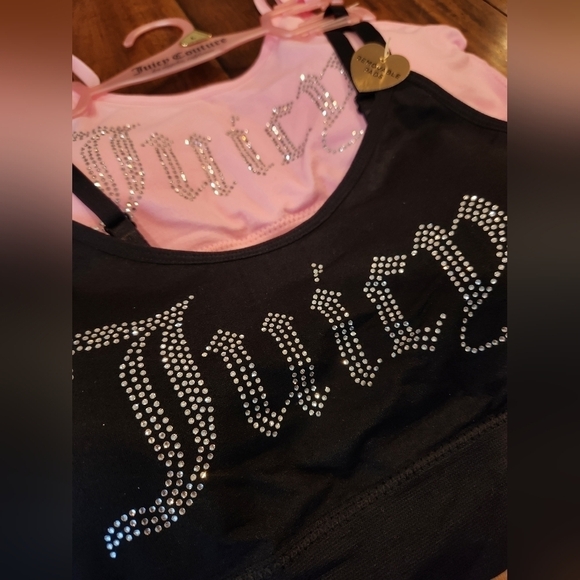 Juicy Couture Intimates, Rhinestone Bras Removable Pads, Pink and Black - Picture 8 of 8